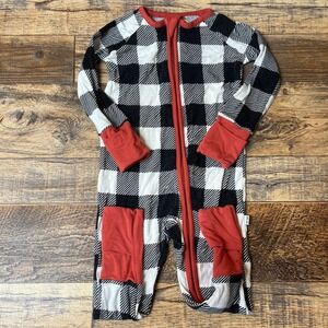 Little Sleepies Bamboo Buffalo Plaid Sleeper Unisex Baby 3-6m Christmas Holidays